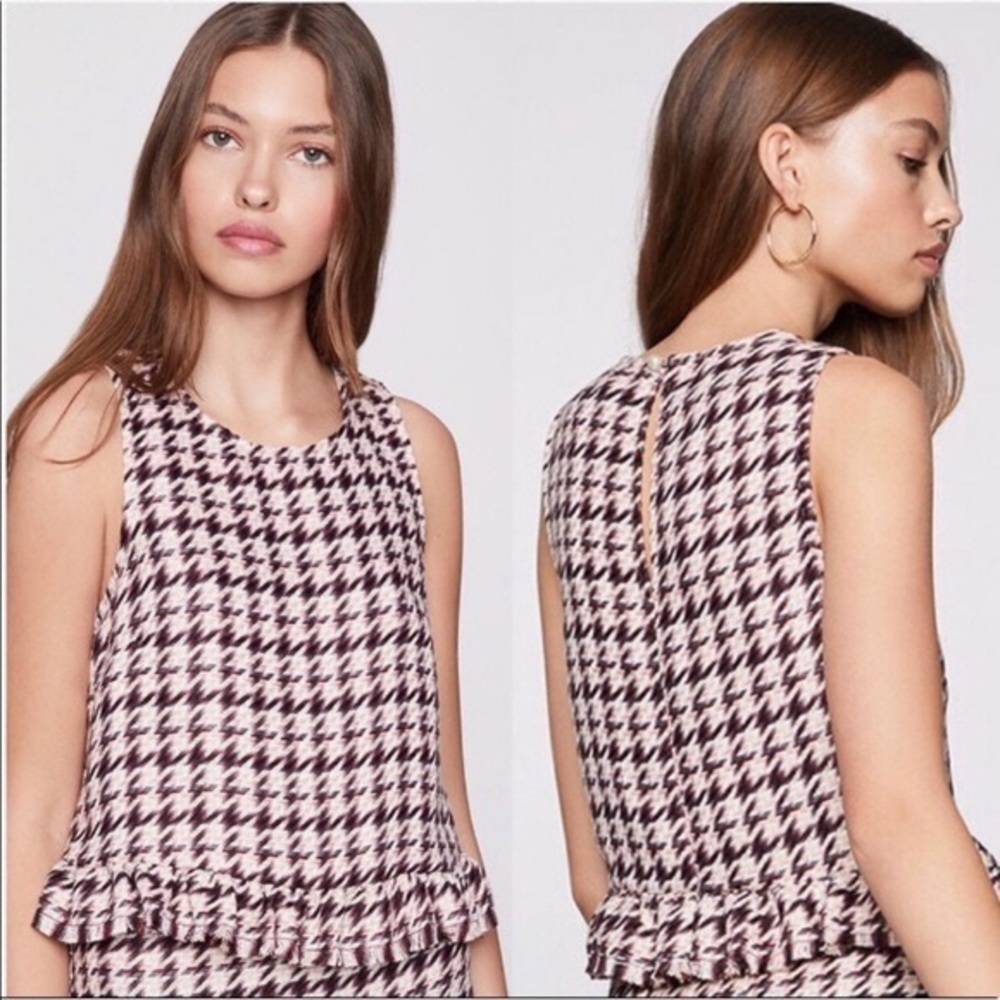 Houndstooth sleeveless top